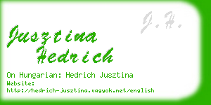 jusztina hedrich business card